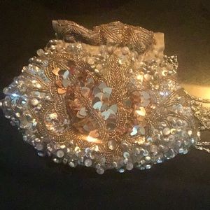 Beaded and sequins cocktail bag